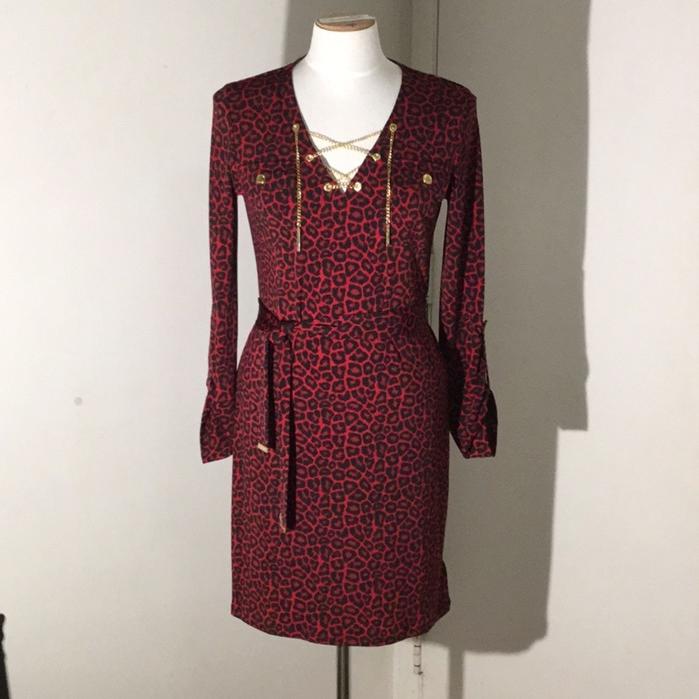 Michael Kors Red Cheetah Dress